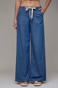Hidden Drawstring Wide Leg Trouser