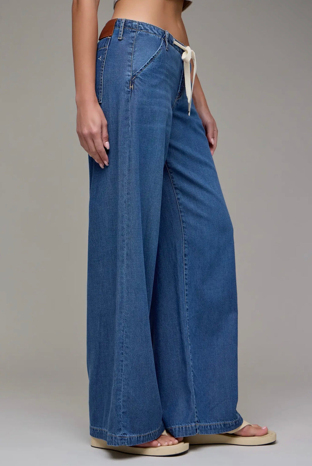 Hidden Drawstring Wide Leg Trouser