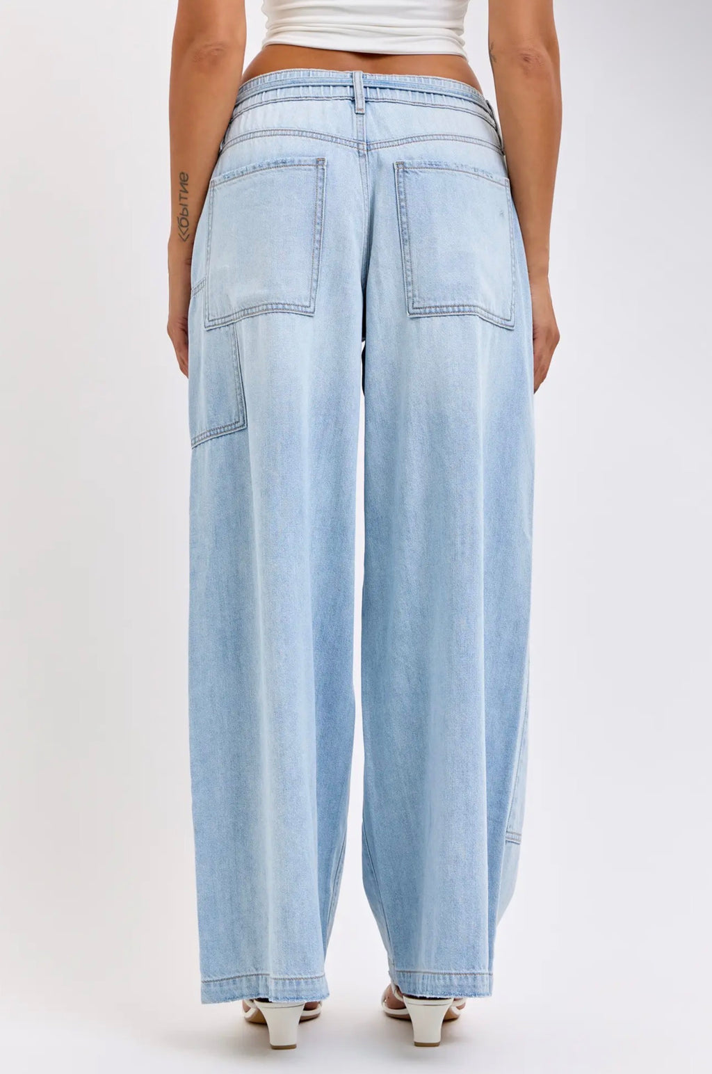 Hidden Light Wash Utility Jeans
