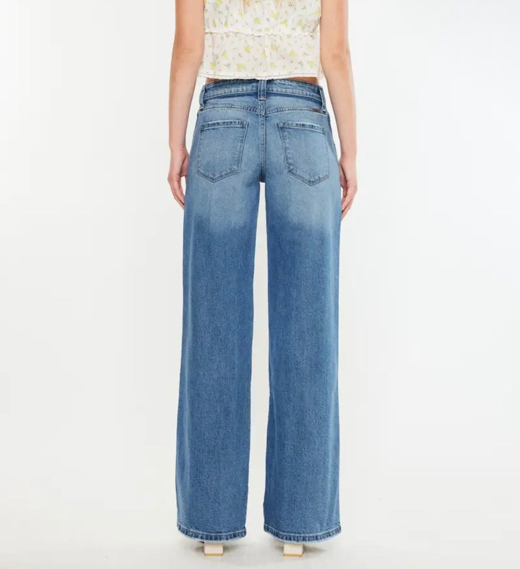 KanCan Mid Rise Wide Leg Jean