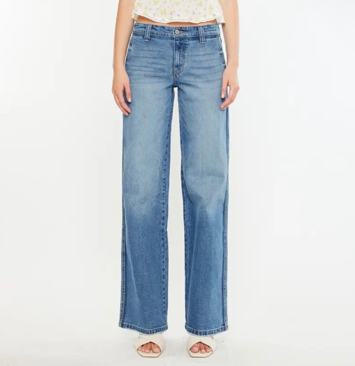 KanCan Mid Rise Wide Leg Jean