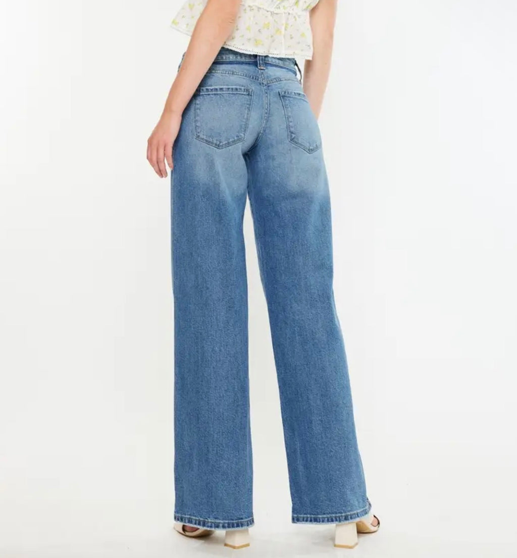 KanCan Mid Rise Wide Leg Jean
