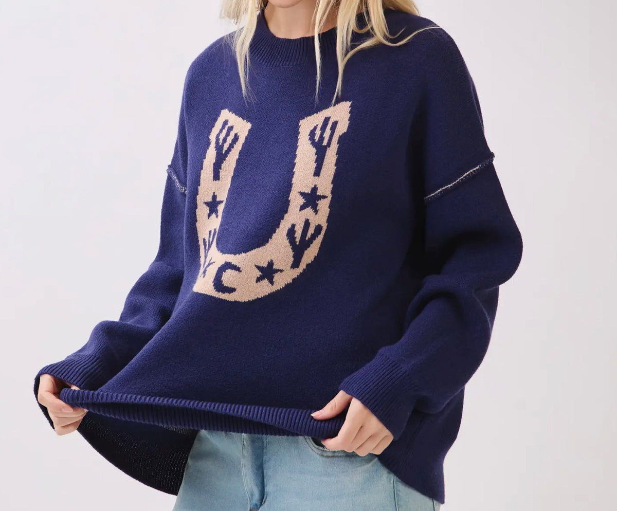 Horseshoe Cactus Knit Sweater