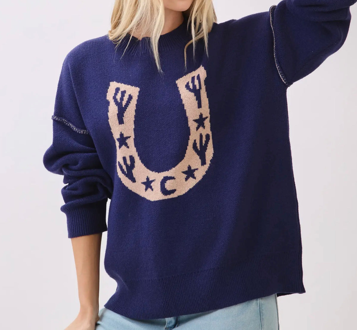 Horseshoe Cactus Knit Sweater