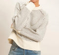 Patterned Mock Neck Sweater