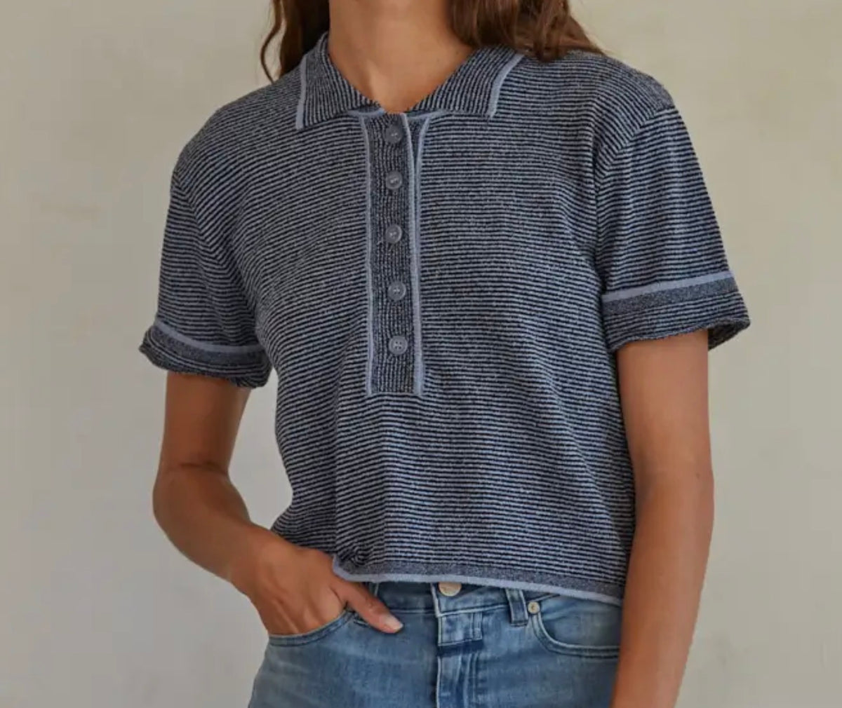 Half Button Polo Top