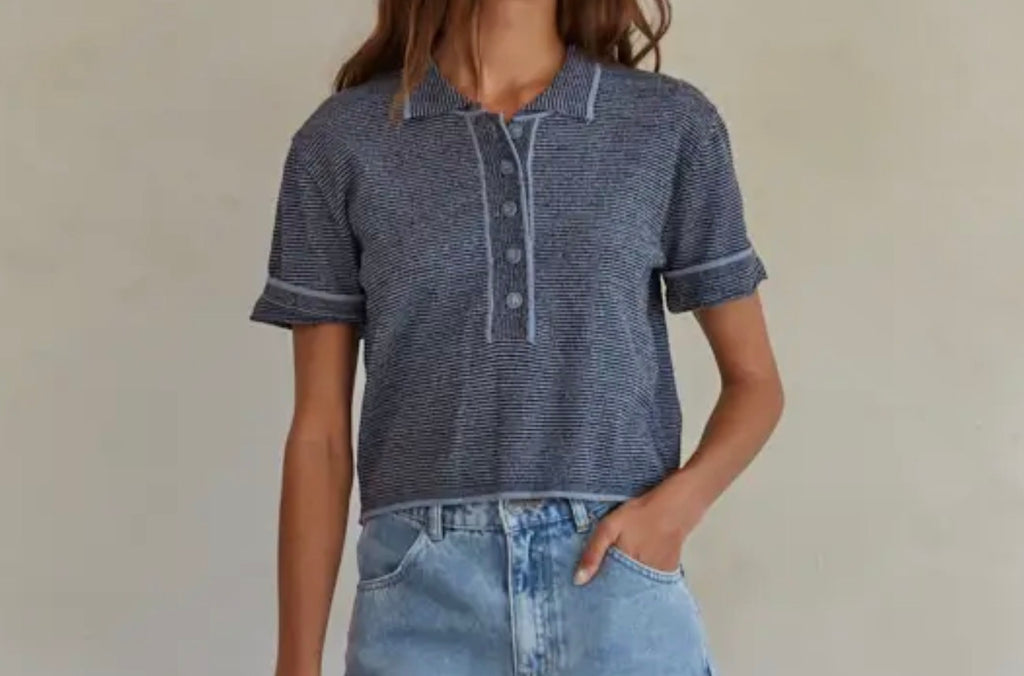 Half Button Polo Top