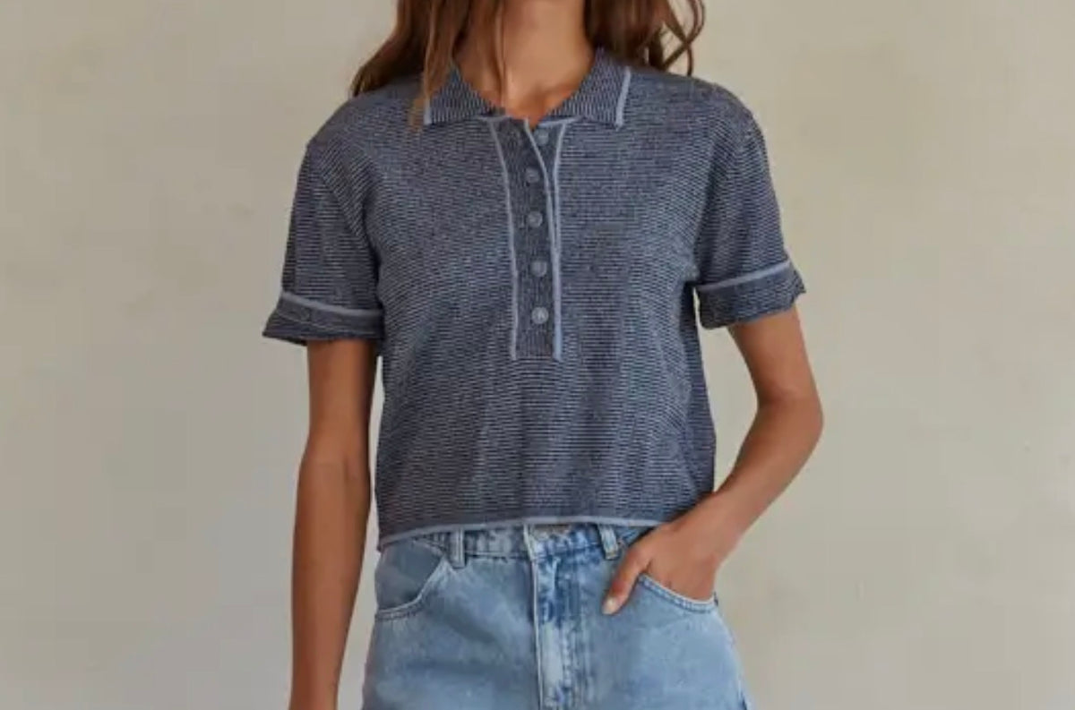 Half Button Polo Top
