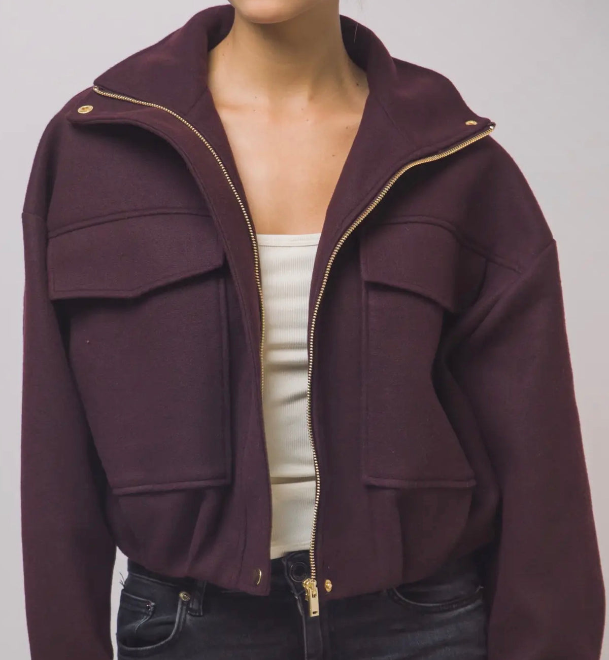 Wool-blend Utility Jacket