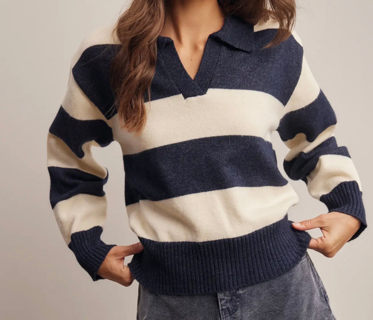 Collard Knit Sweater