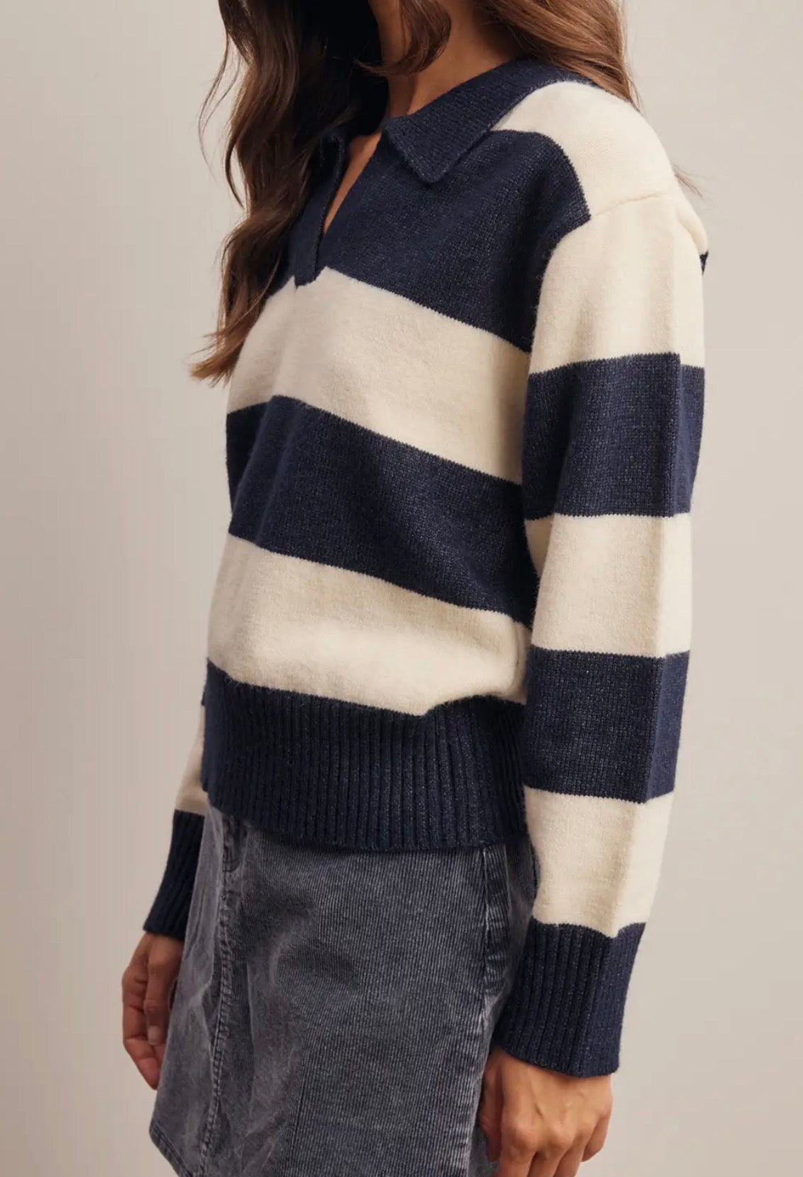 Collard Knit Sweater