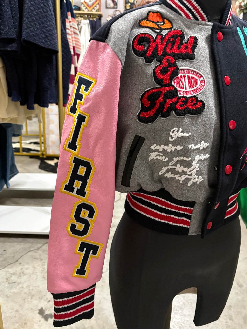 Wild and Free Varsity Jacket