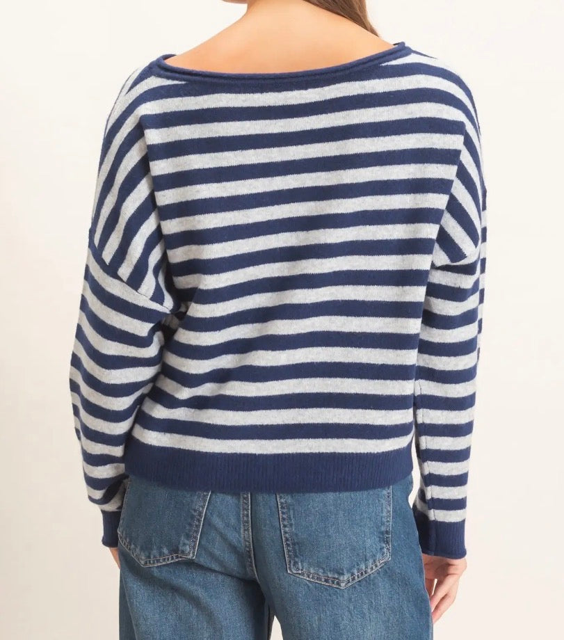 Off the Shoulder Striped Sweater