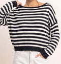 Off the Shoulder Striped Sweater